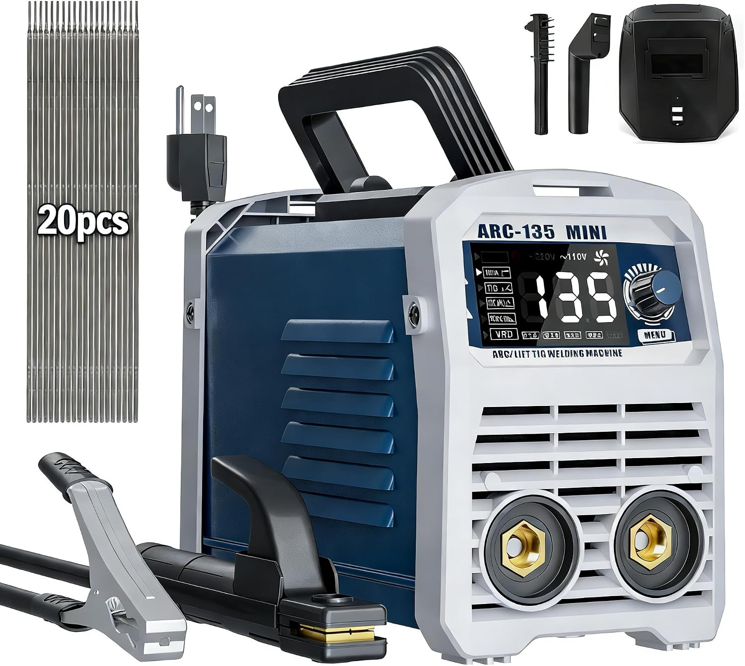 135A 110V Mini Stick Welder & Lift TIG 2-In-1 Portable Welding Machine | IGBT In
