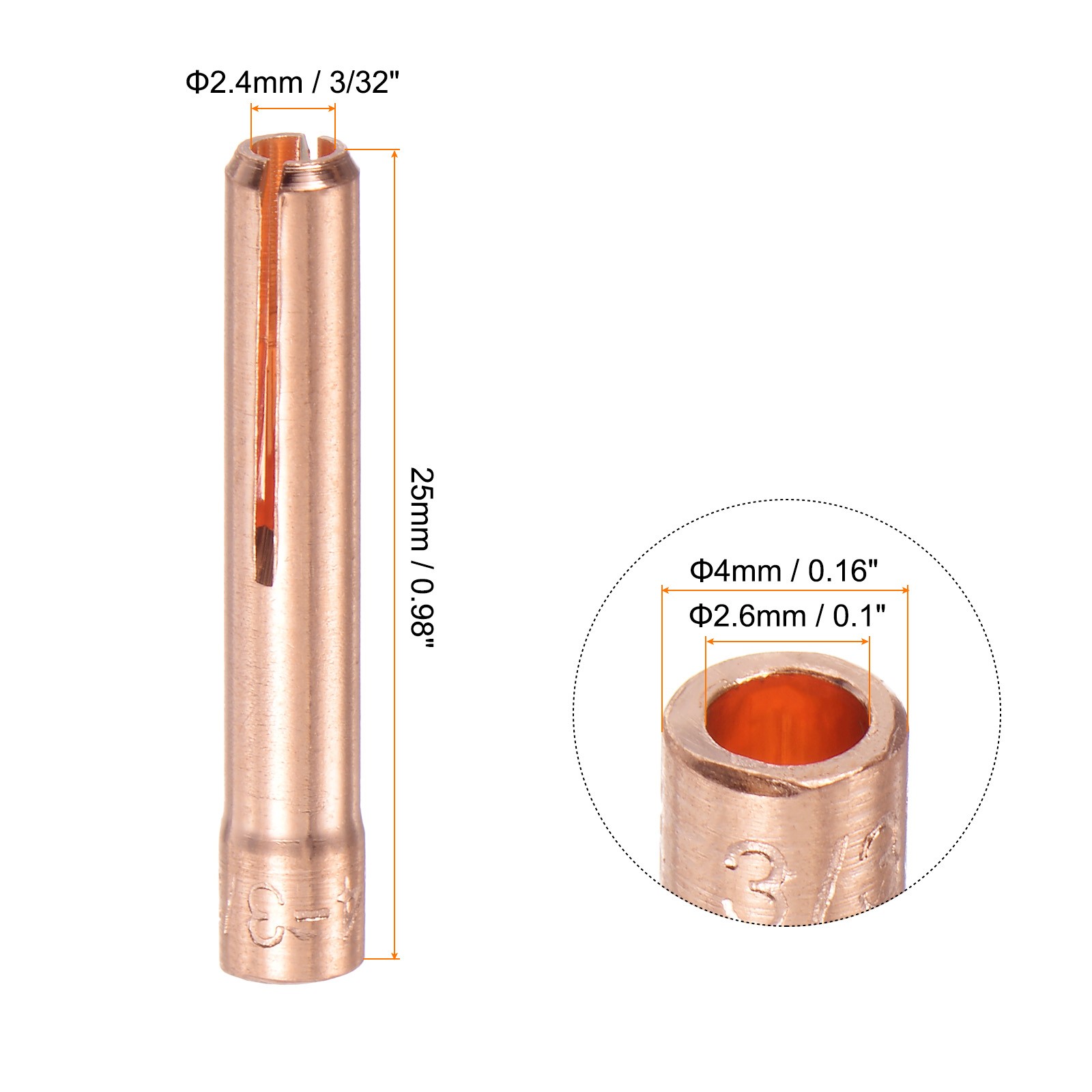 10pcs 13N23 TIG Welding Collet 3/32″ Tungsten Electrode Collet for WP9 20 25
