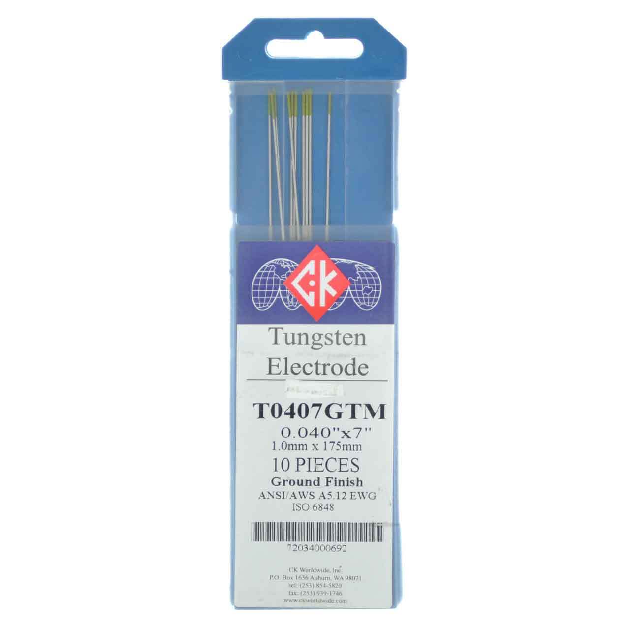 CK T0407GTM LaYZr Tungsten Electrode .040″ x 7″ 10 pack