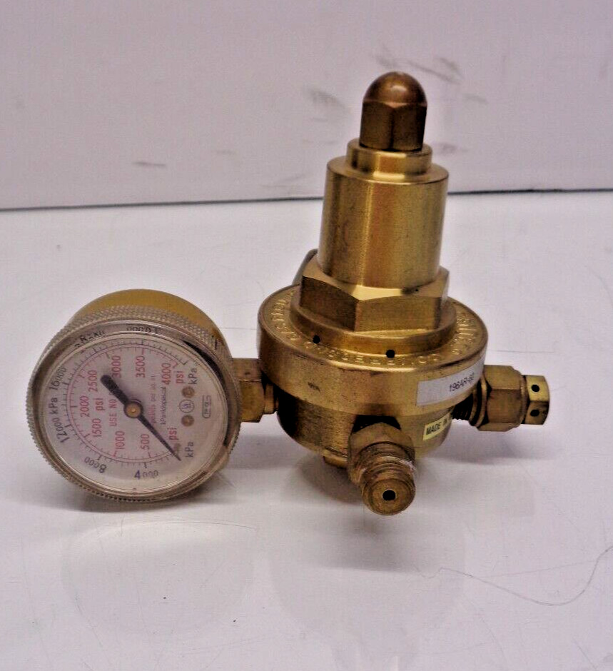 GENTEC 196AR-60 3000 PSIG 0-60 SCFH COMPRESSED GAS REGULATOR W GAUGE