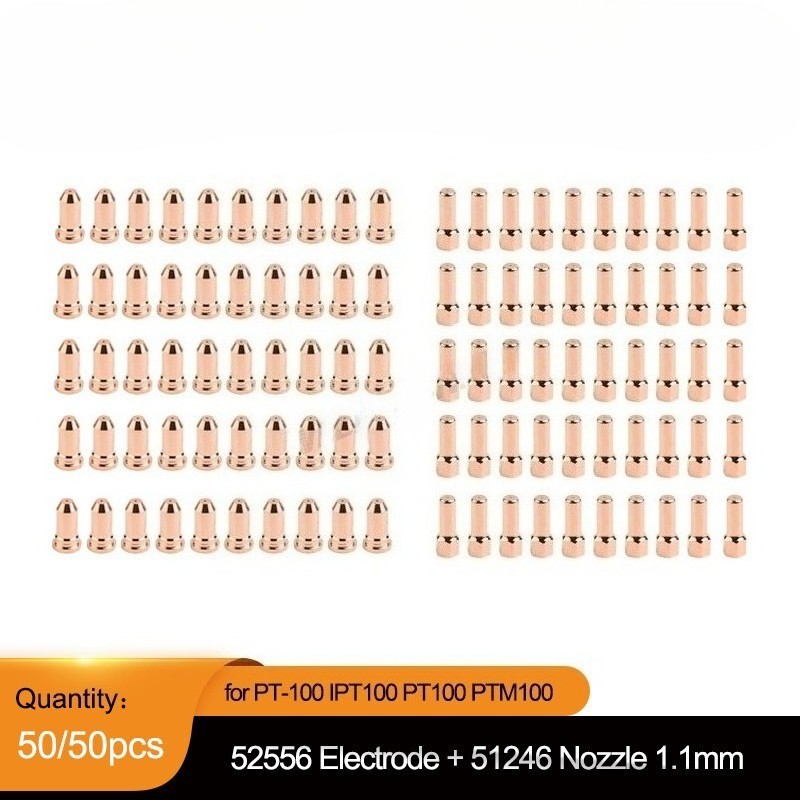 100PK Fit PT-100 IPT100 PT100 PTM100 Torch 52556 Electrode 51246.11 Nozzle 1.1mm