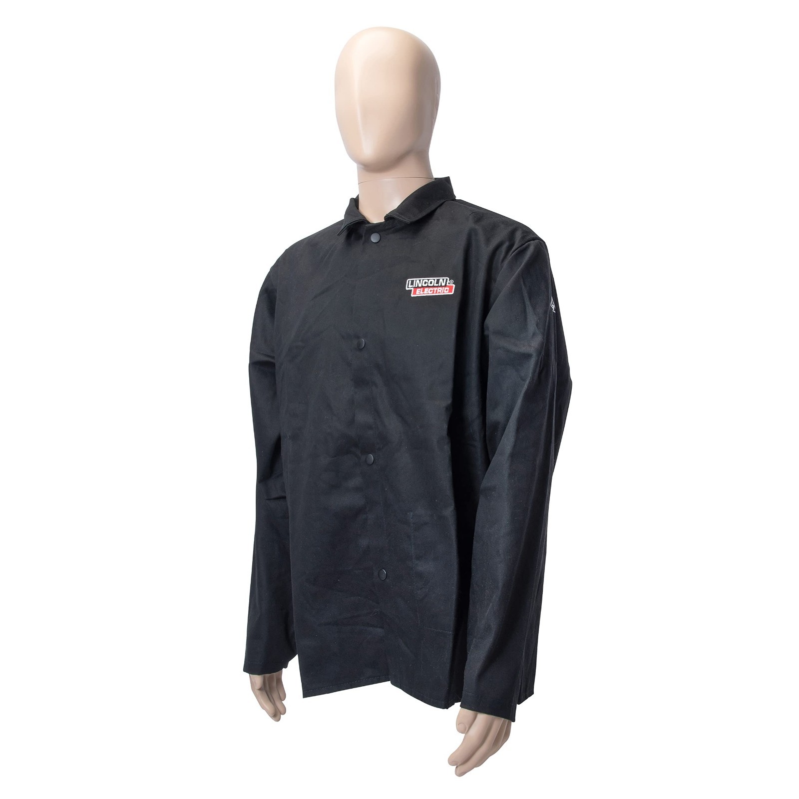 Flame-Resistant Welding Jacket, Black, Durable Cloth, Safety Gear for Welders