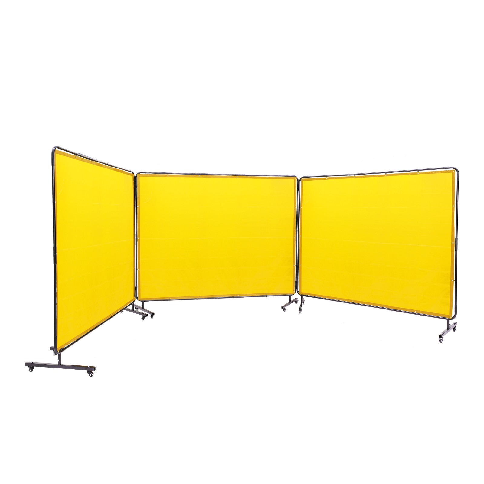 VEVOR Welding Screen with Frame 3 Panel 6′ x 8′ Welding Curtain Screen 12 Wheels