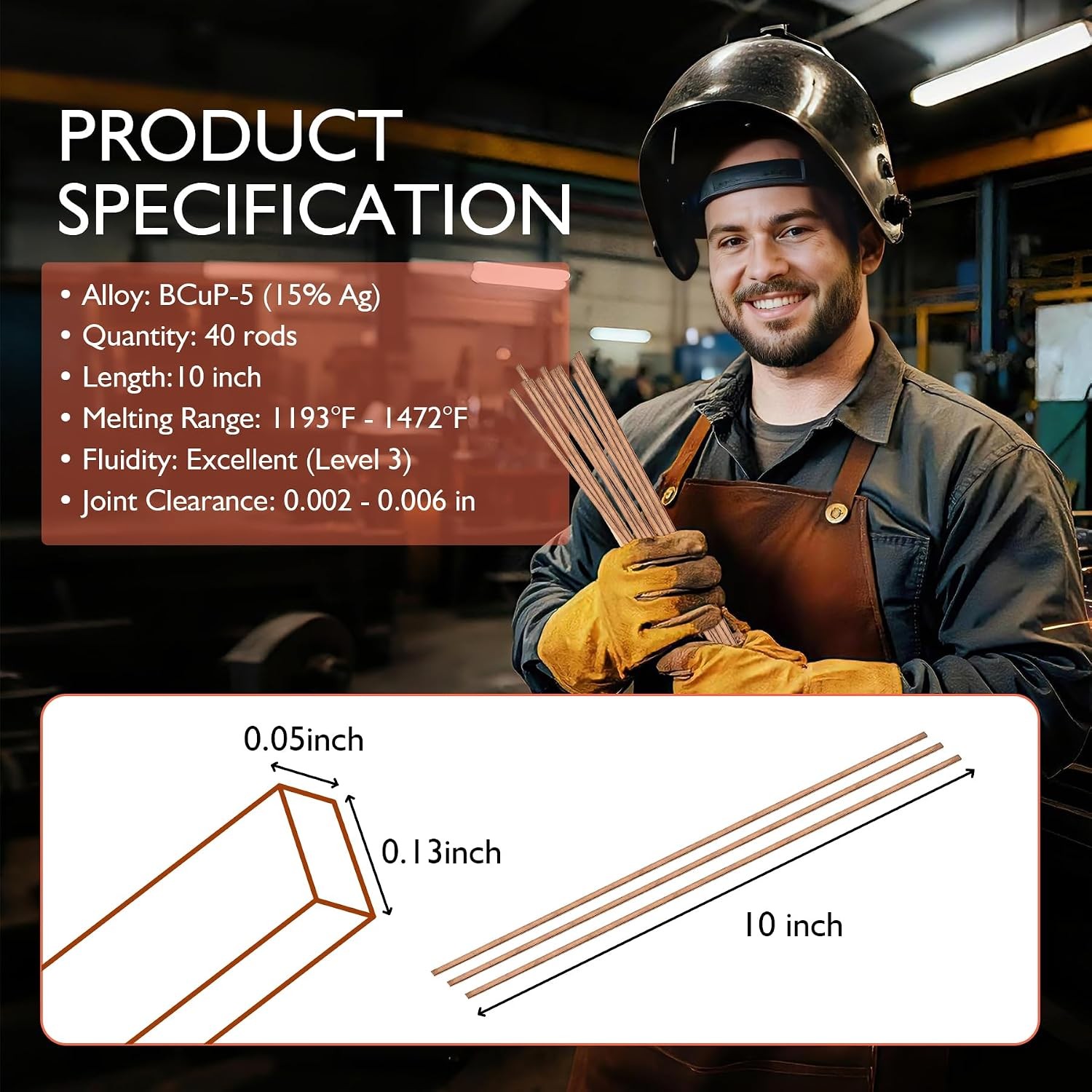20 Sticks 15% Silver Brazing Welding Rods BCuP-5
