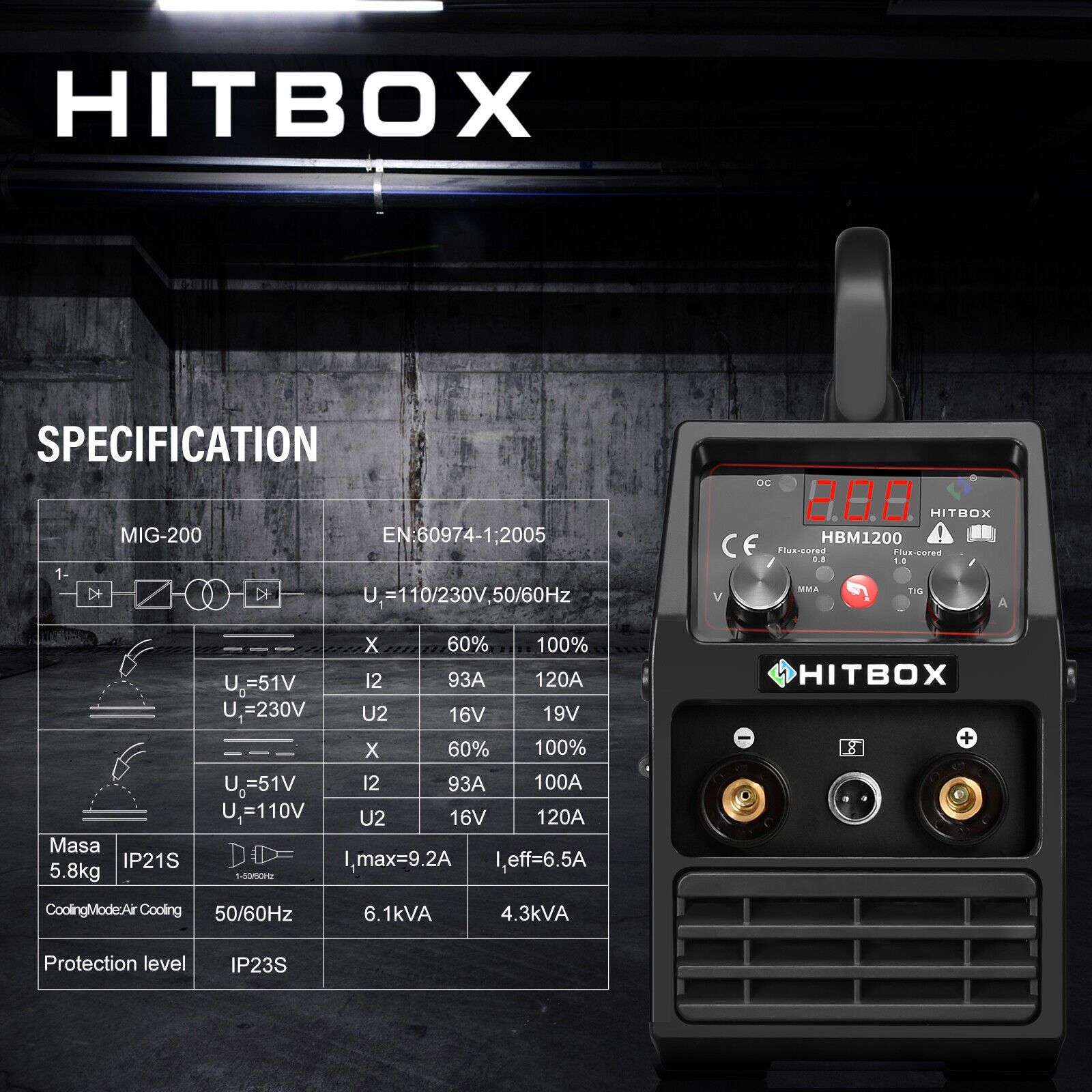 Portable HITBOX 3IN1 Welding Machine 140A Gasless MIG ARC Lift TIG Dual Voltage