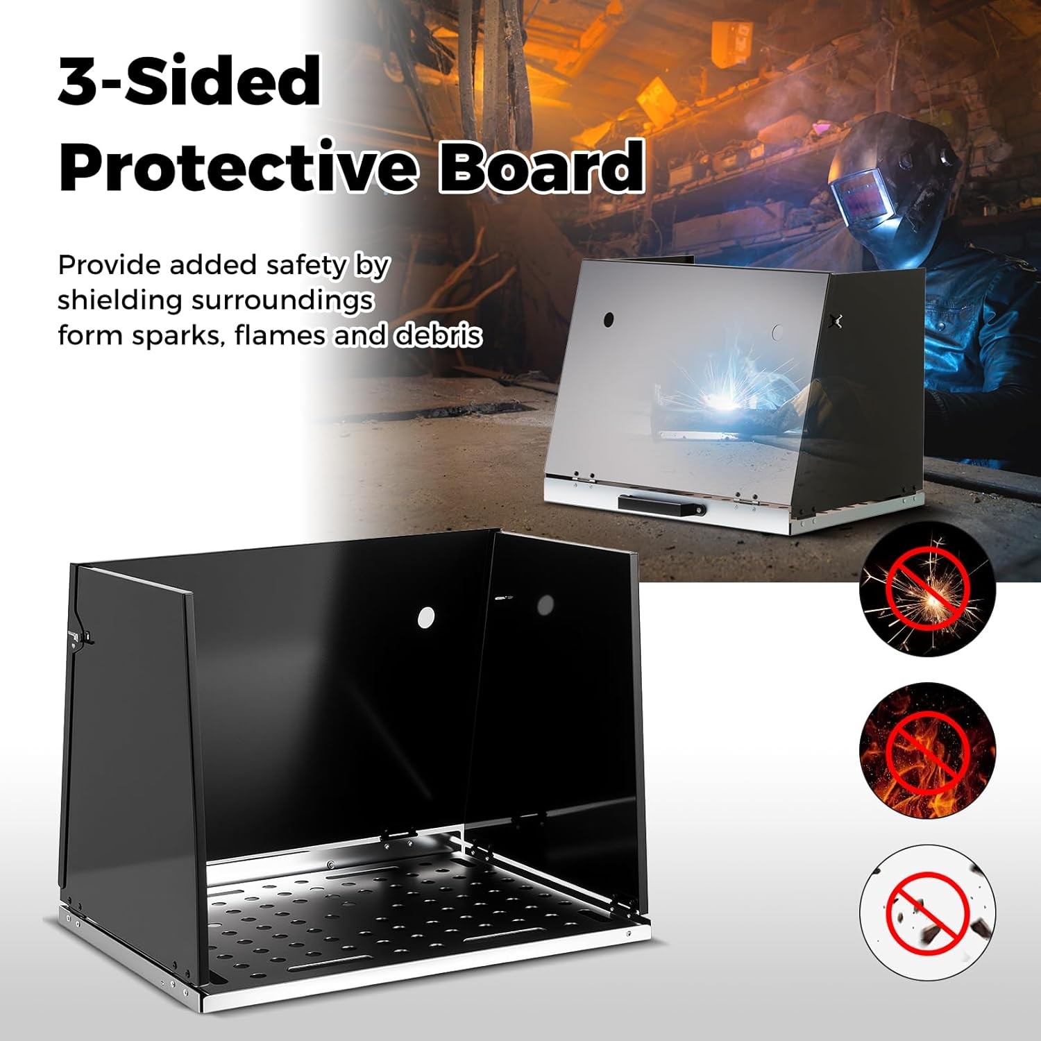 Foldable Welding Table, Portable 17″ X 20″ Weld Tabletop with 3 Protective Panel