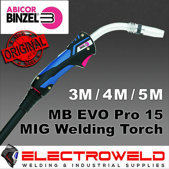 BINZEL MB EVO PRO 15 MIG WELDING TORCH 180A *3, 4, 5 Metre AIR-COOLED MB15 GUN*
