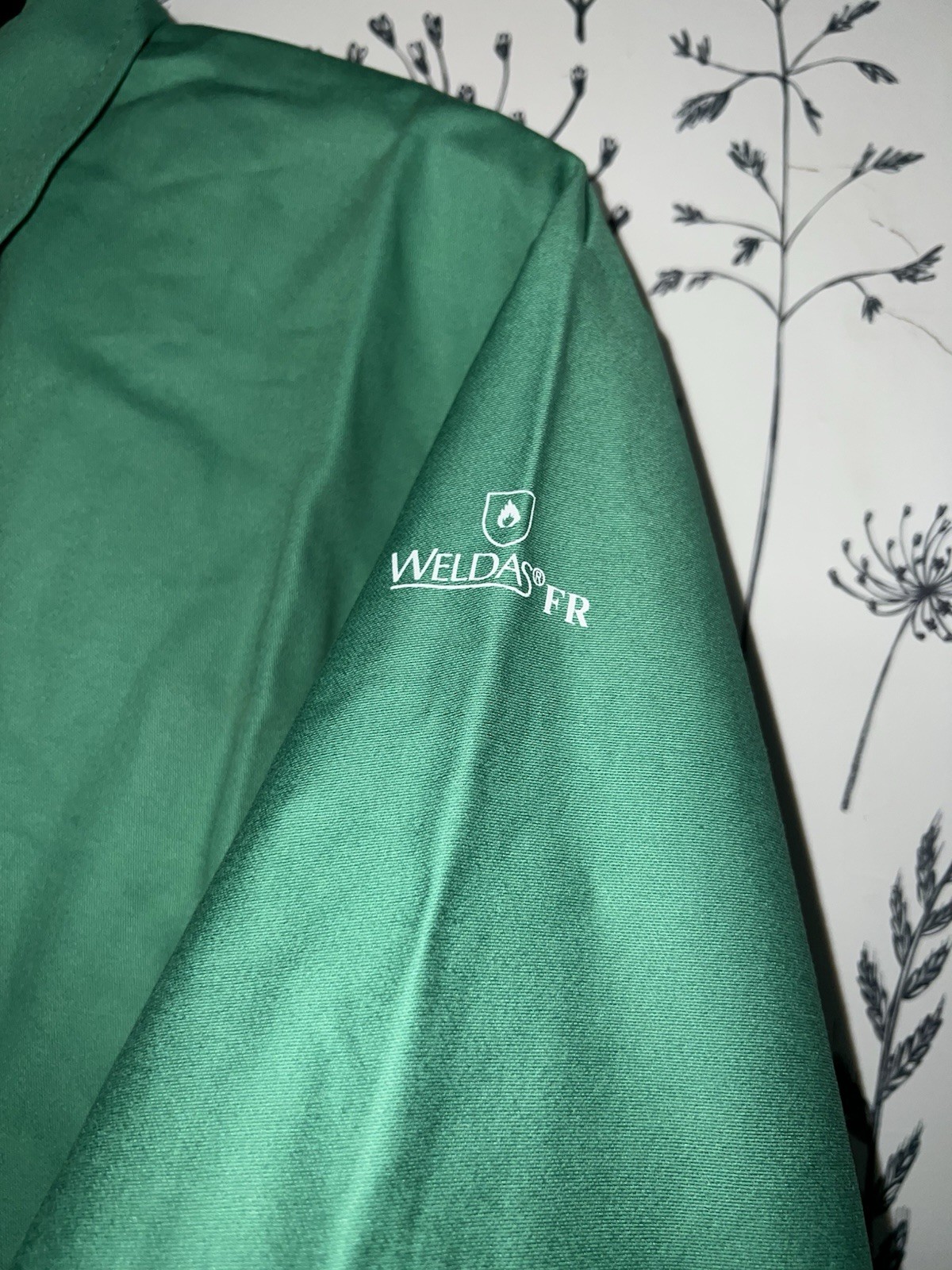 Weldas Flame Retardant Cotton Welding Jacket, Green, XXL