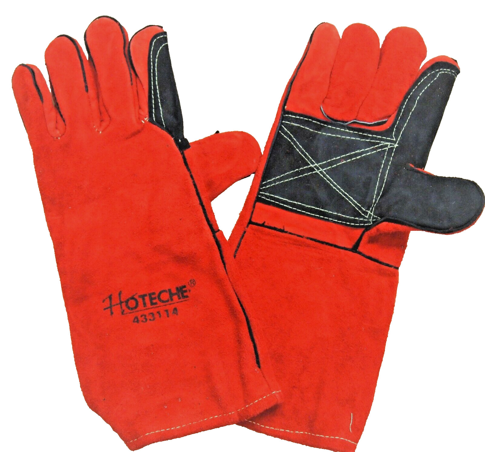 HOTECHE 14″ Leather Cowhide Welding Gloves 12 Pairs 433114