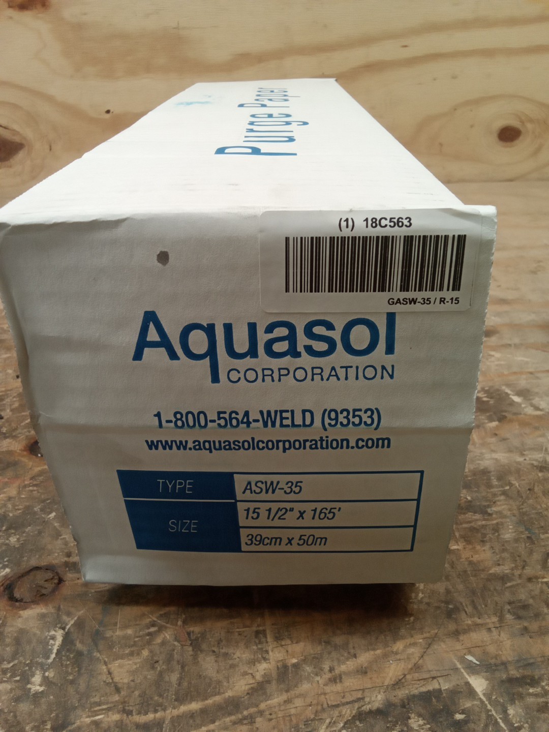 Aquasol Asw-35/R-15 Water Soluble Paper, 15 1/2 Wx165 Ft.