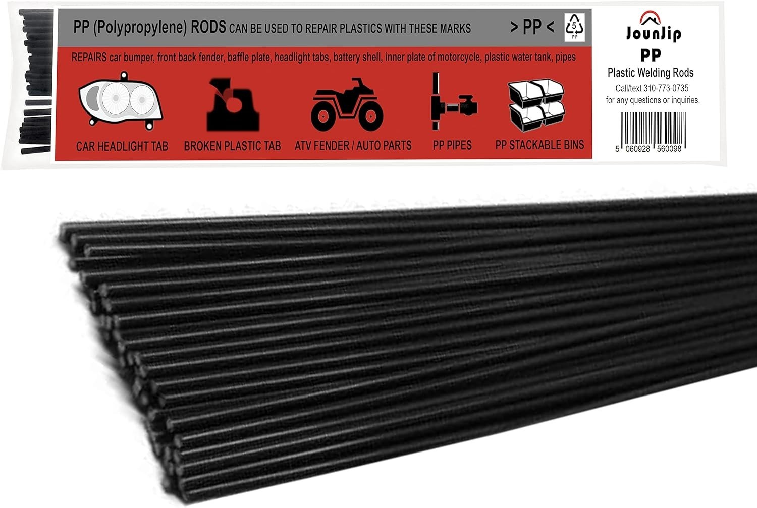 40-Pack Polypropylene Plastic Welding Rods – 1/8 Inch x 13 Inch for Car Repairs