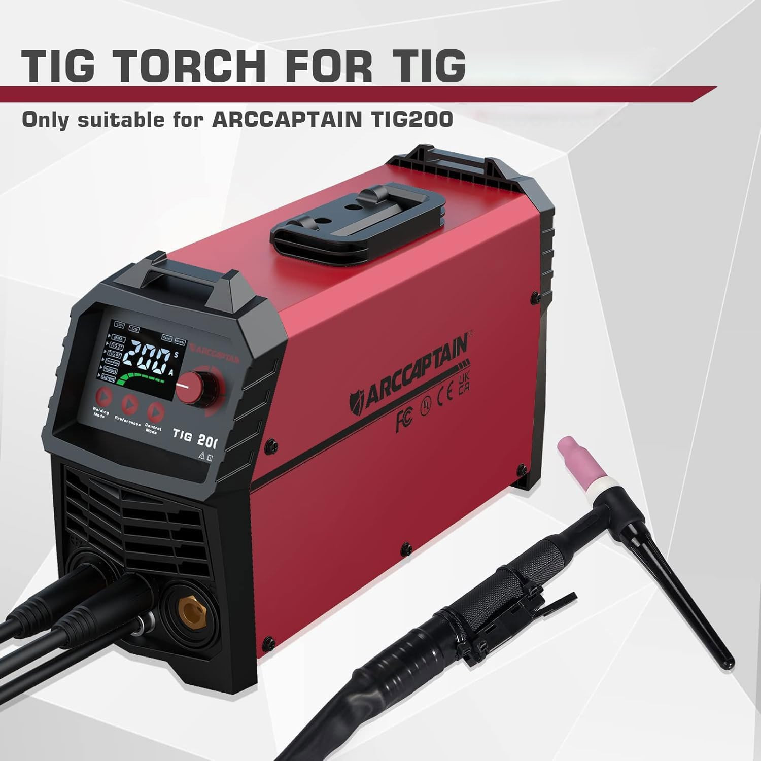 ARCCAPTAIN TIG Torch with High-Frequency Ignition for ARCCAPTAIN TIG200 TIG200P