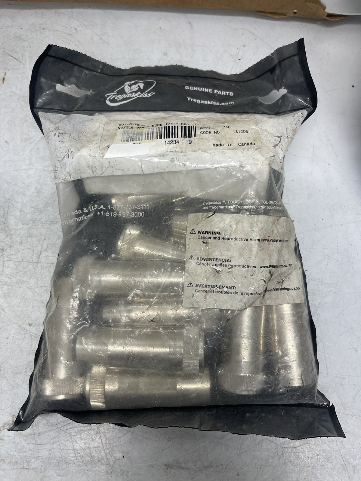 Lot Of 10 Tregaskiss 601-5-75 MiG Gun Nozzles Insulator 3/4 Bore 1/4 Recess