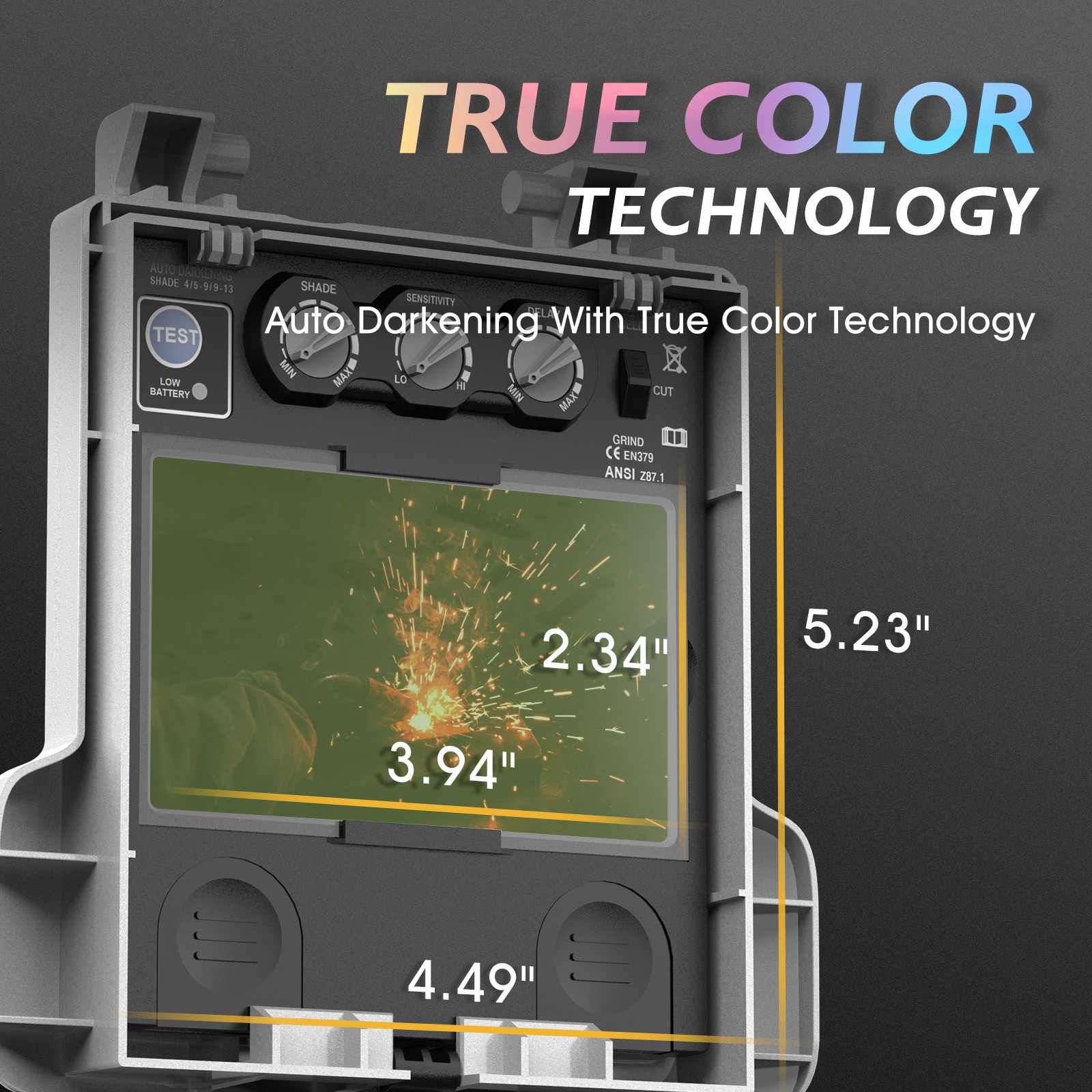 True Color Mask Solar Auto Darkening Welding Helmet Grinding for MIG TIG Welder