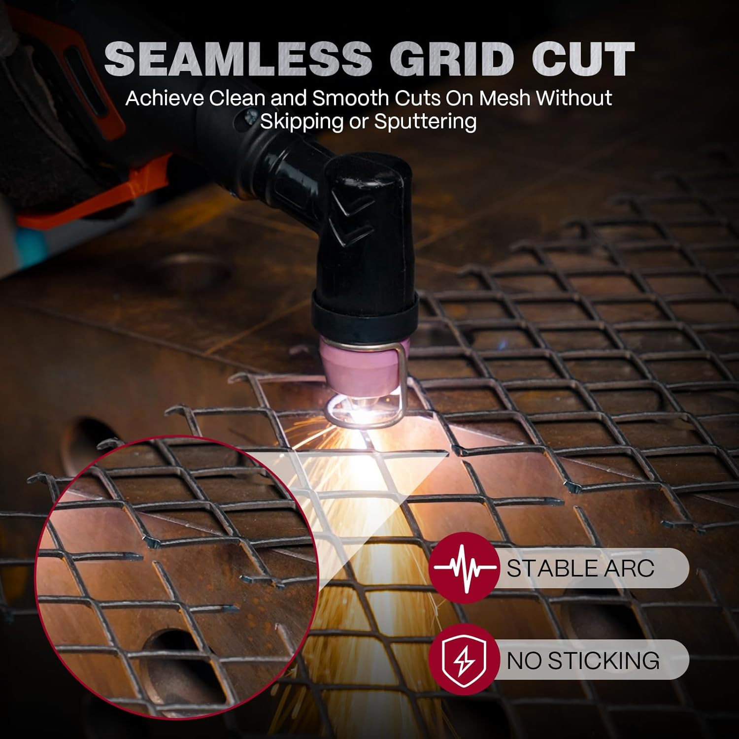 55 Amp Non-Touch Pilot Arc, 120V/240V, Upgraded LED Display, Grid Cutting, Rust