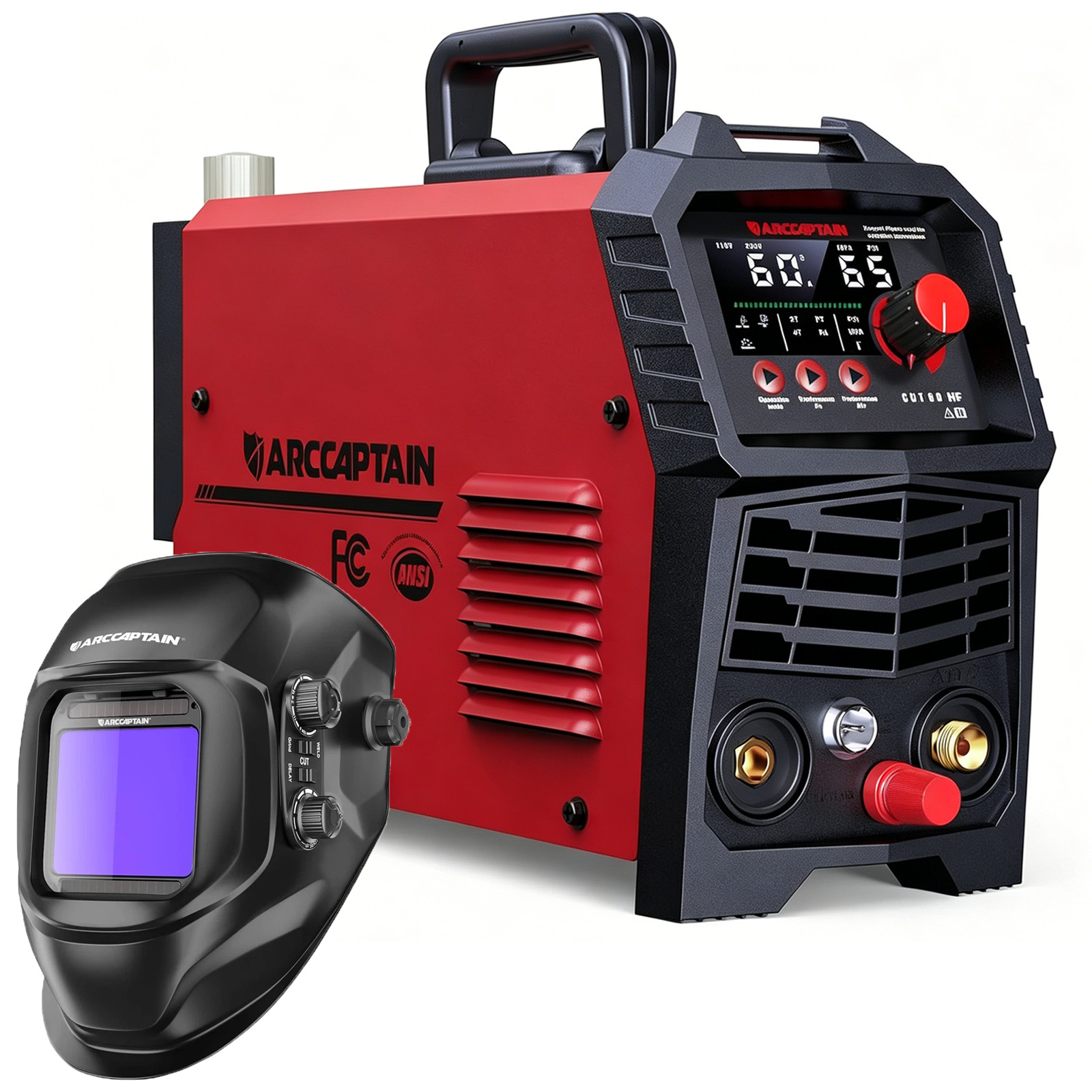 ARCCAPTAIN 60A Plasma Cutter CUT60 Pro Non-Touch Pilot Arc HF & Welding Helmet🔥