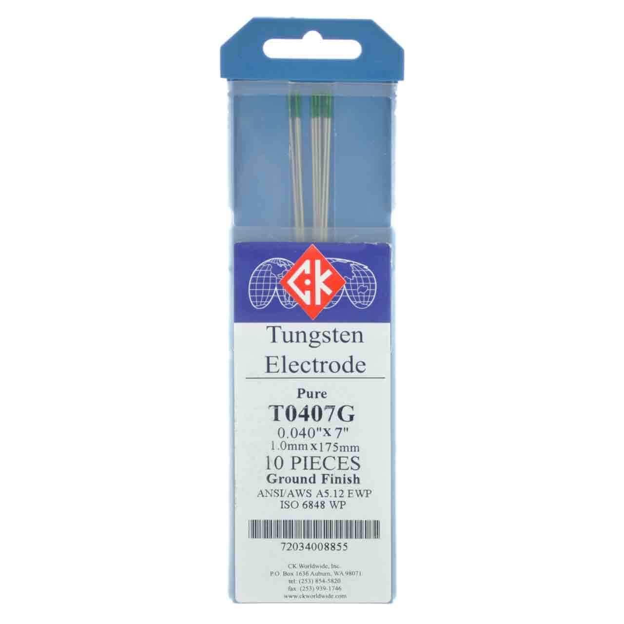 CK T0407G Pure Tungsten Electrode .040″ X 7″ 10 pack