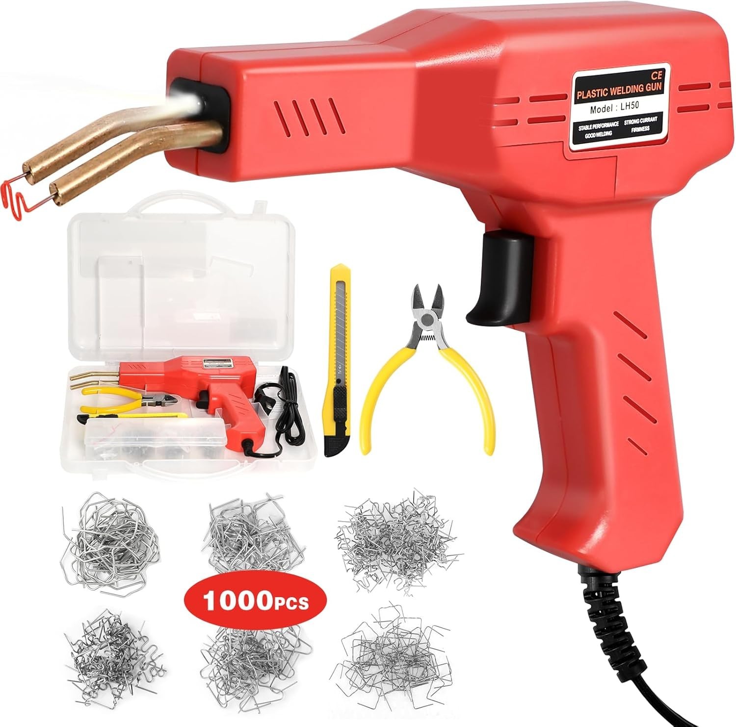 Versatile Hot Stapler Kit with 1000 Rust-Proof Staples for Plastic Repairs